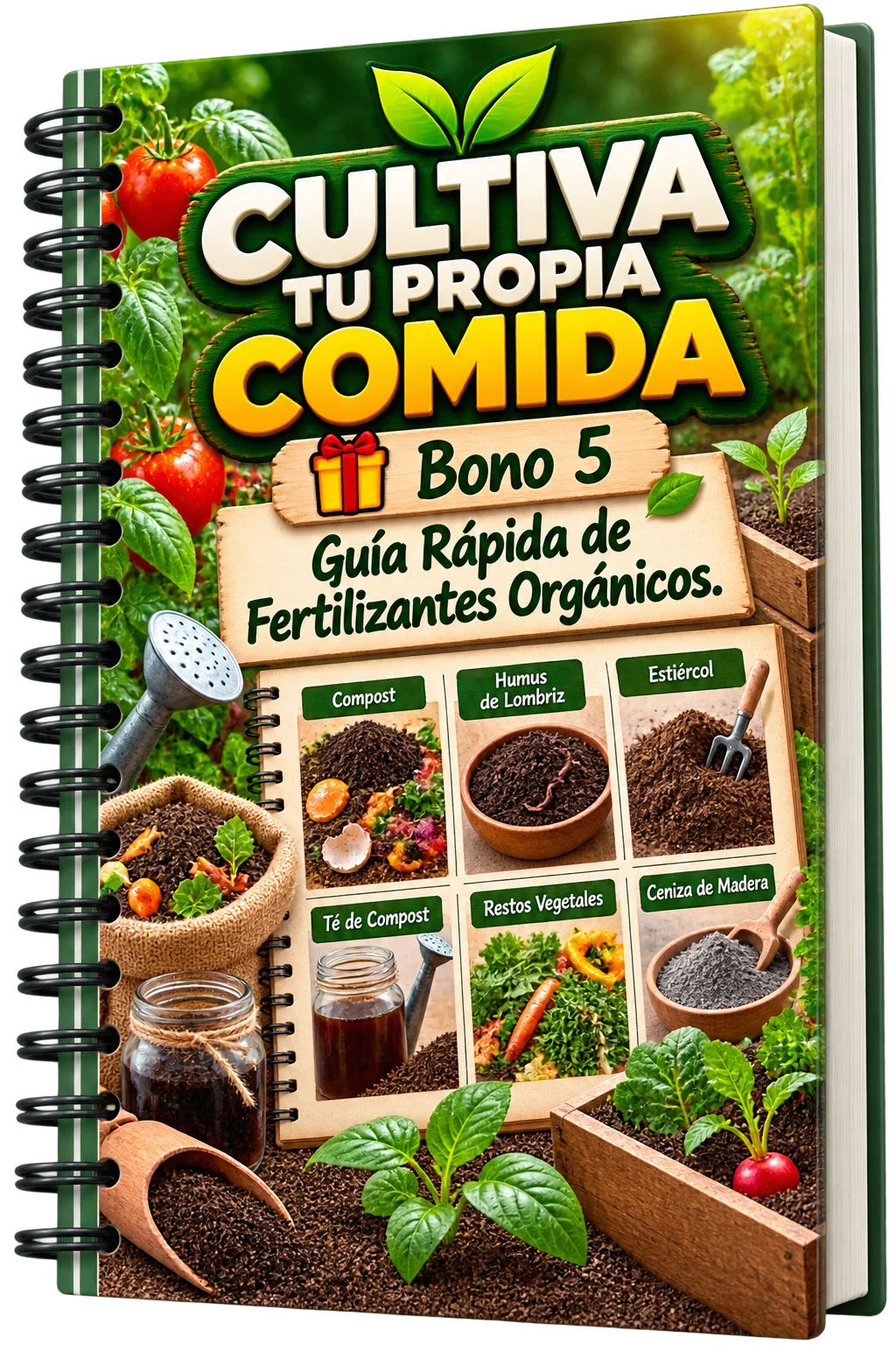 Mockup del bono 5: Guía Rápida de Ferfilizantes Orgánicos