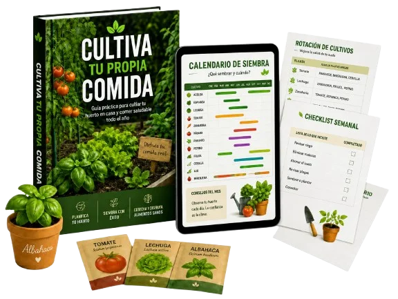Guía digital Cultiva tu Propia Comida con sus materiales